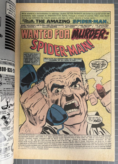 THE AMAZING SPIDER-MAN #191 [MARVEL COMICS] 1979 VF-
