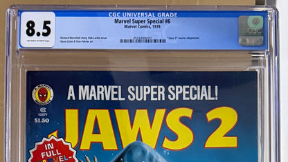 🔑 MARVEL SUPER SPECIAL #6 CGC 8.5 [MARVEL COMICS] MAGAZINE *JAWS* 1978