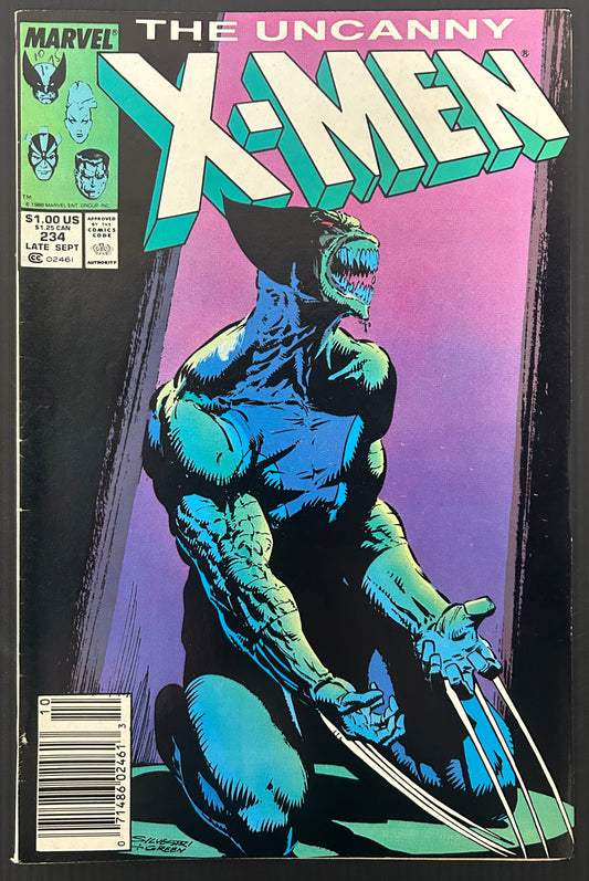 🔑 UNCANNY X-MEN #234 [MARVEL COMICS] DIRECT 1988 FN