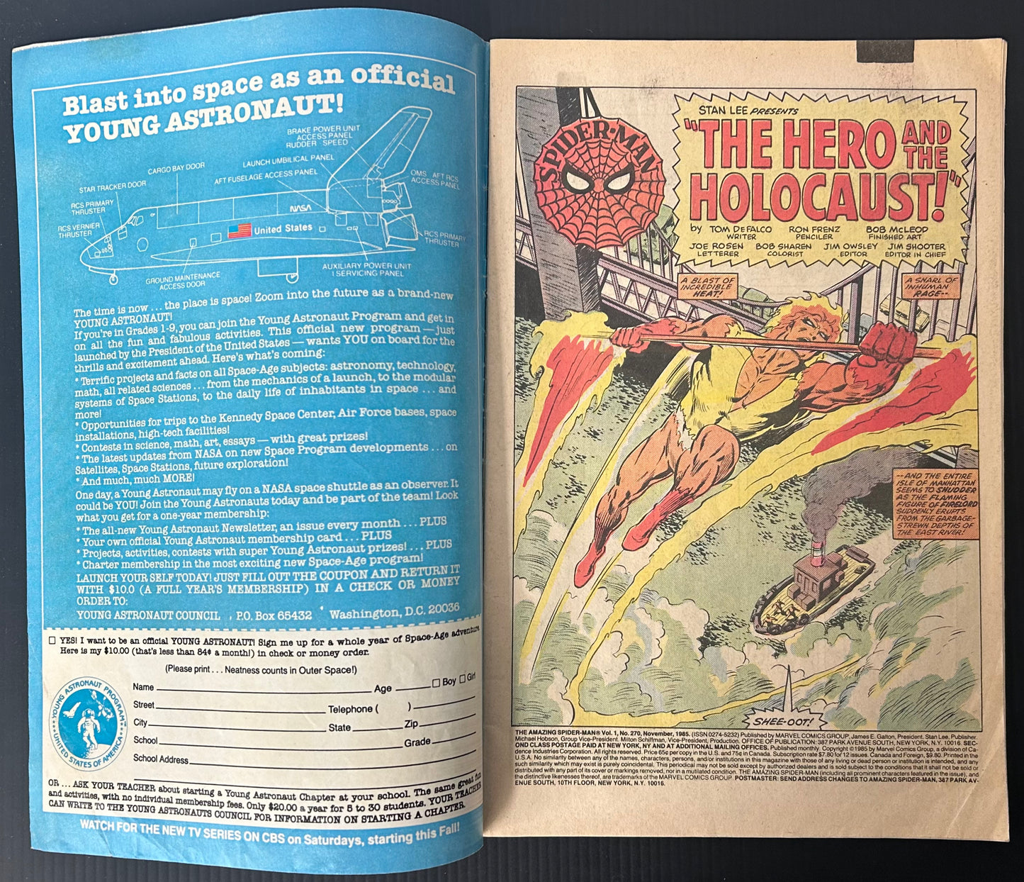THE AMAZING SPIDER-MAN #270 [MARVEL COMICS] NEWSSTAND 1985 VG-
