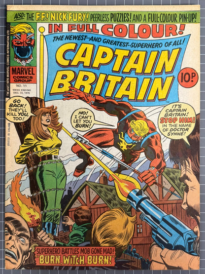 CAPTAIN BRITAIN #11 [MARVEL UK] COMIC MAGAZINE *HERB TRIMPE* 1976 NM-