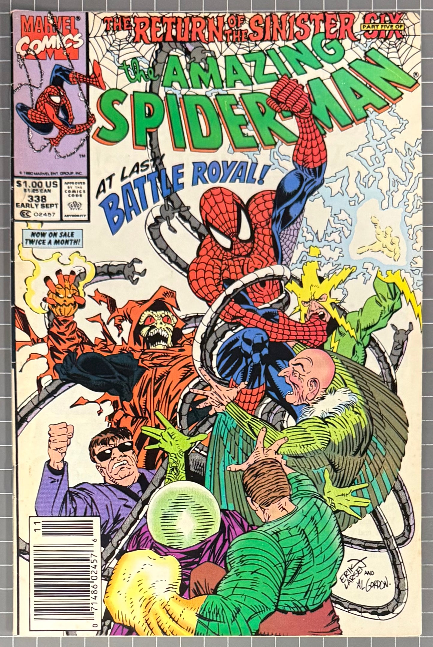THE AMAZING SPIDER-MAN #338 [MARVEL COMICS] NEWSSTAND 1990 VG/FN