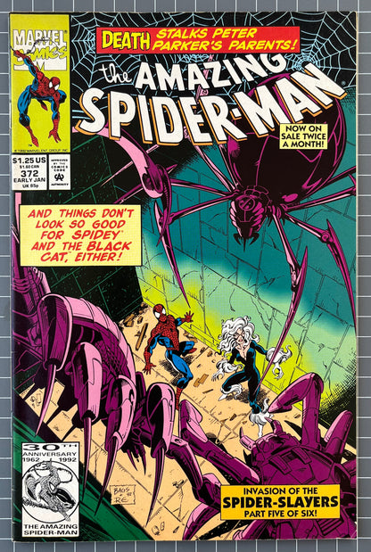 THE AMAZING SPIDER-MAN #372 [MARVEL COMICS] *PART 5 SPIDER-SLAYERS* 1993 FN/VF