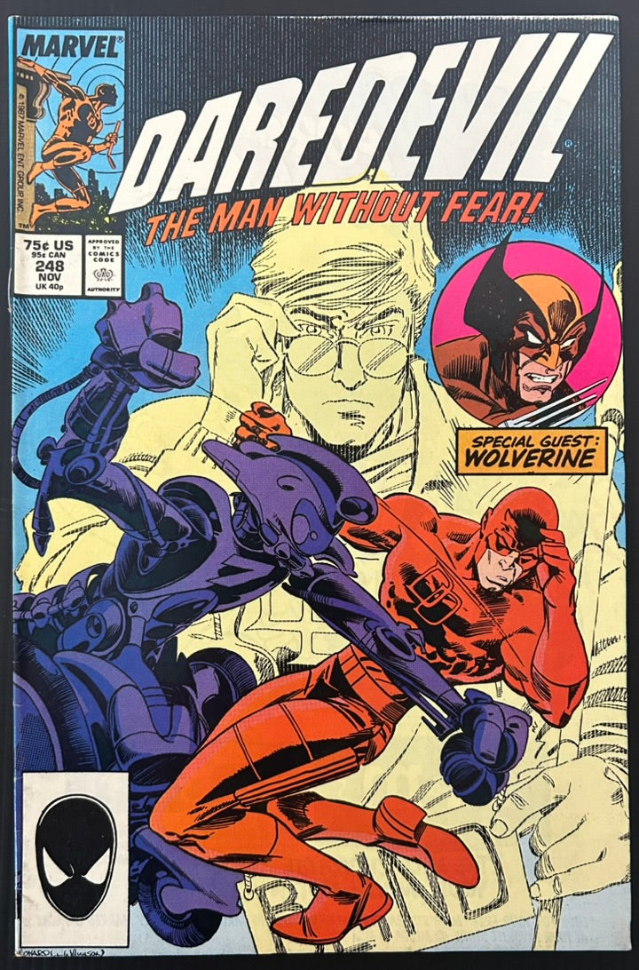 🔑 DAREDEVIL #248 [MARVEL COMICS] DIRECT *1ST APP. BUSHWACKER* 1987 FN