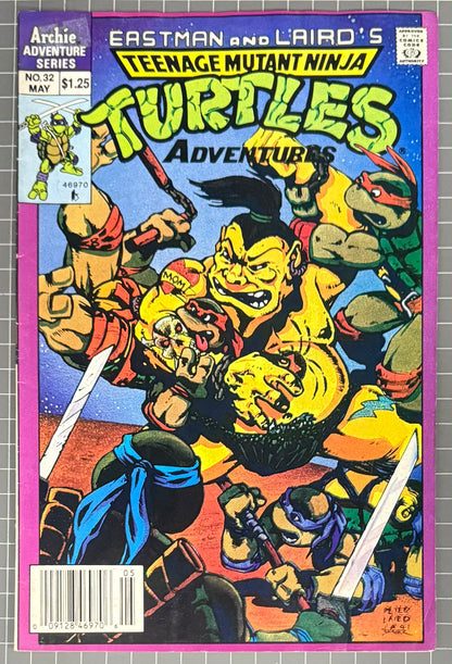 TEENAGE MUTANT NINJA TURTLES ADVENTURES #32 [ARCHIE] NEWSSTAND COMIC 1992 VG/FN