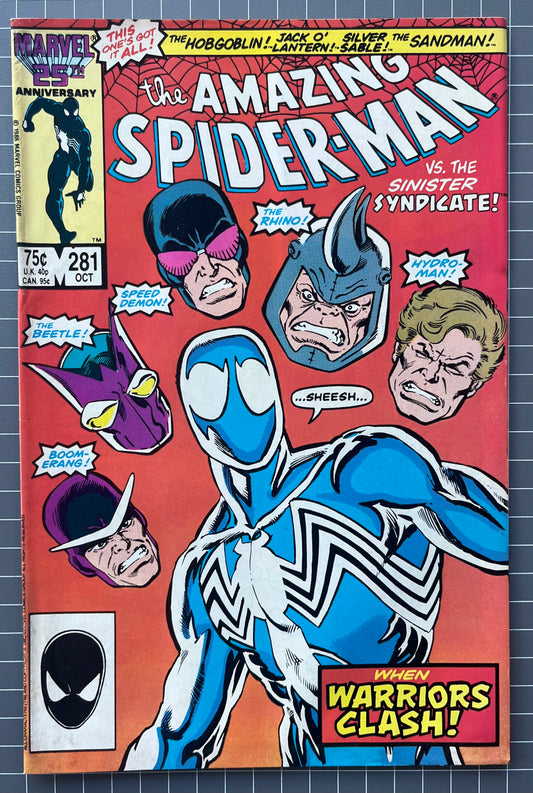 THE AMAZING SPIDER-MAN #281 [MARVEL COMICS] DIRECT 1986 FN/VF