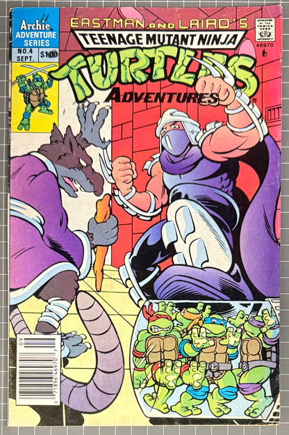 TEENAGE MUTANT NINJA TURTLES ADVENTURES #4 [ARCHIE] COMIC 1989 VG/FN