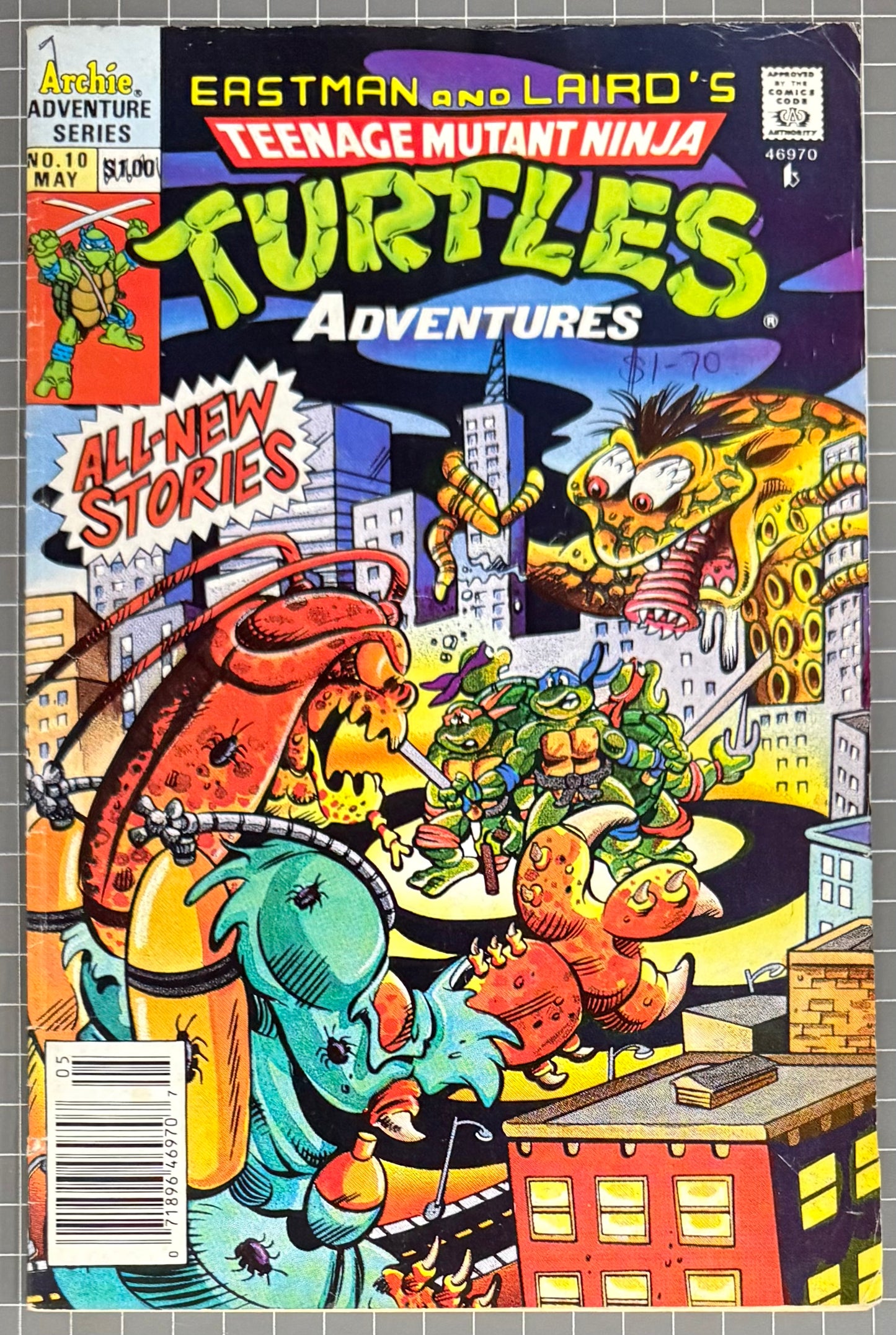 TEENAGE MUTANT NINJA TURTLES ADVENTURES #10 [ARCHIE] NEWSSTAND COMIC 1990 VG+