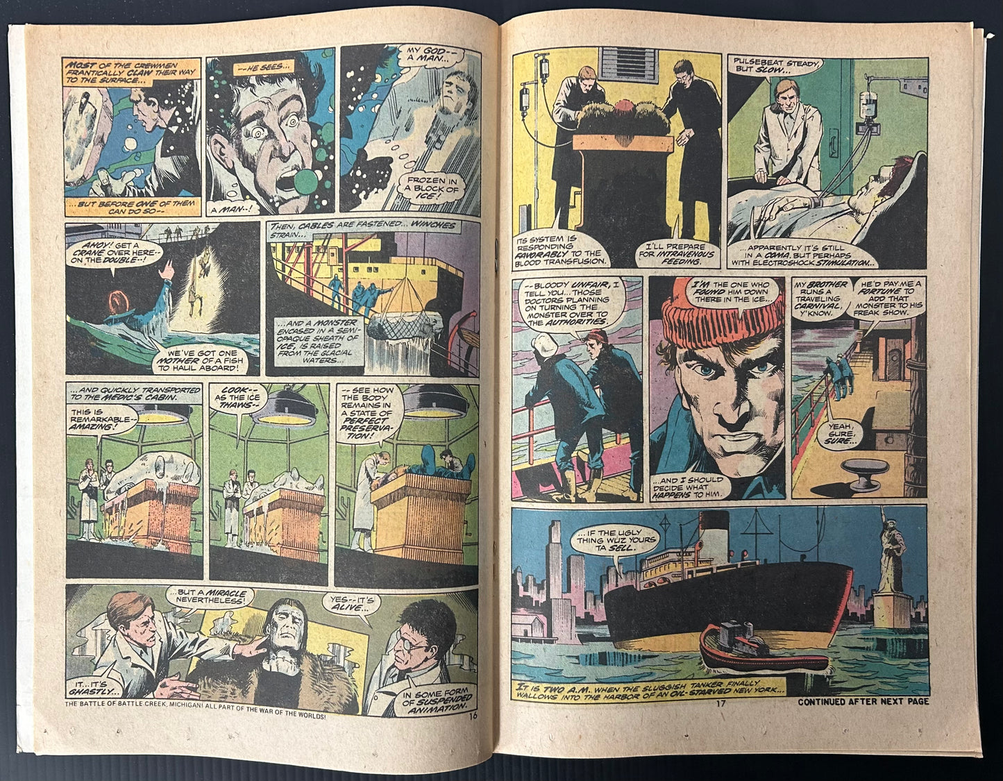 🔑 FRANKENSTEIN #12 [MARVEL COMICS] *FRANKENSTEIN AWAKENS IN PRESENT* 1974 VG+