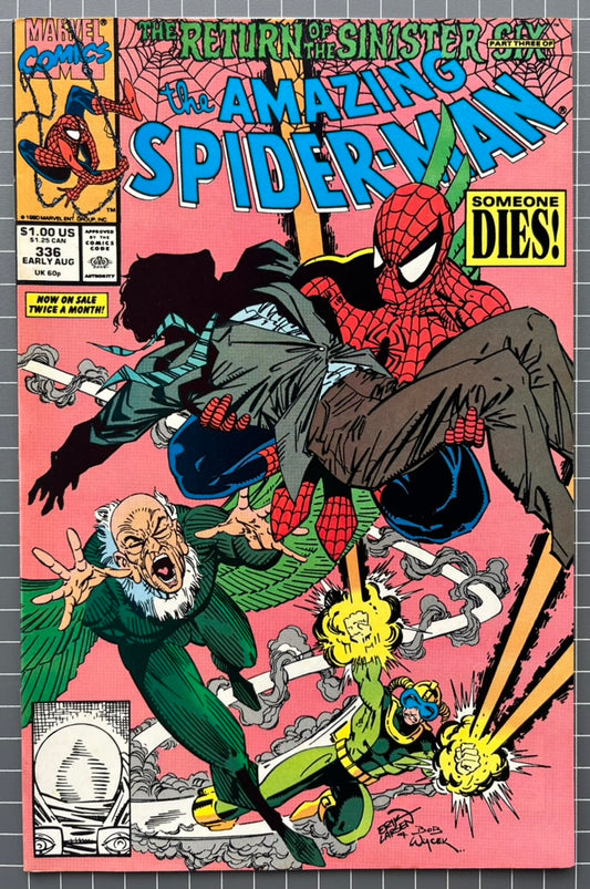 THE AMAZING SPIDER-MAN #336 [MARVEL COMICS] DIRECT 1990 VF