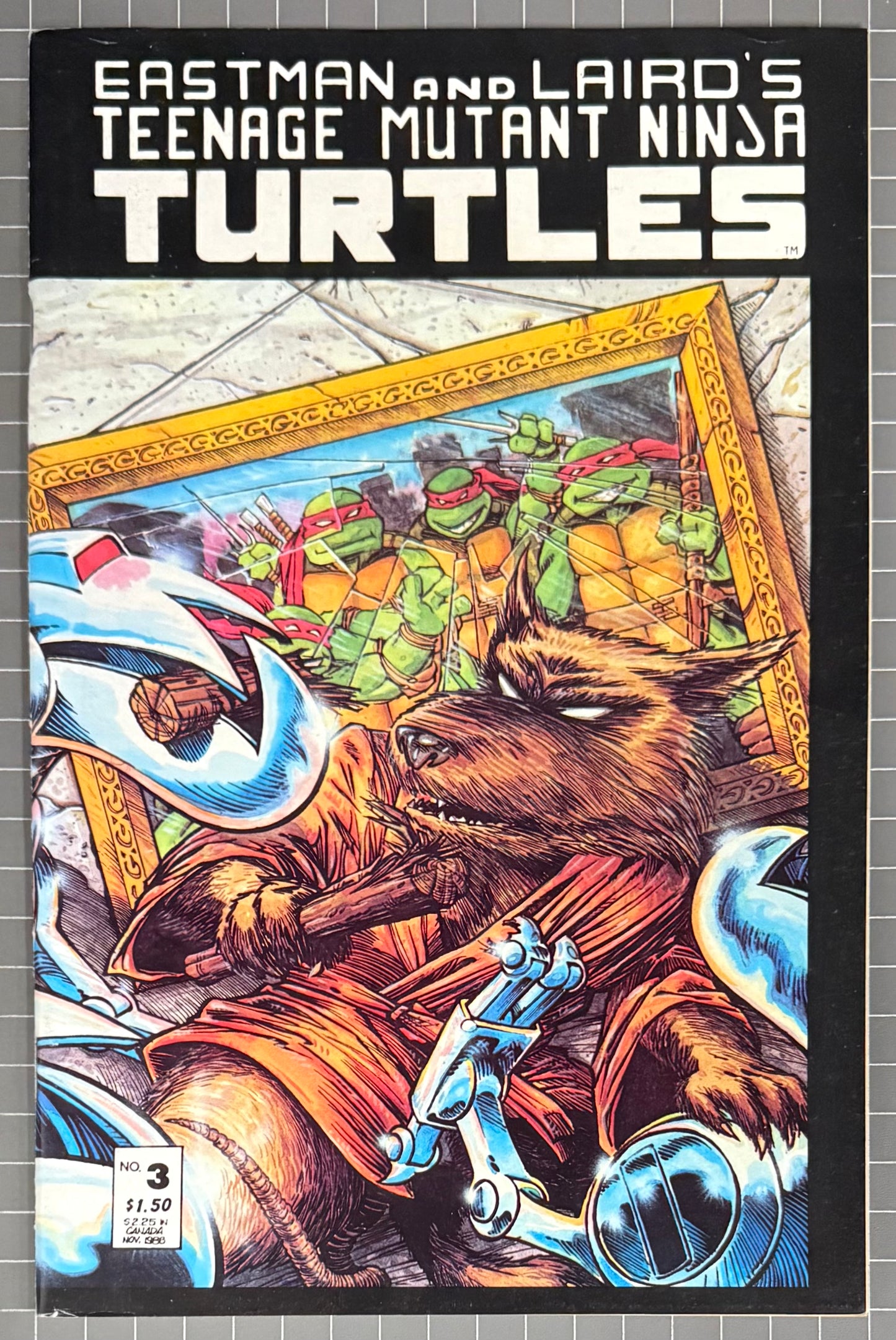 🔑 TEENAGE MUTANT NINJA TURTLES #3 (TMNT) [MIRAGE] 2ND PRINT COMIC 1988 FN/VF