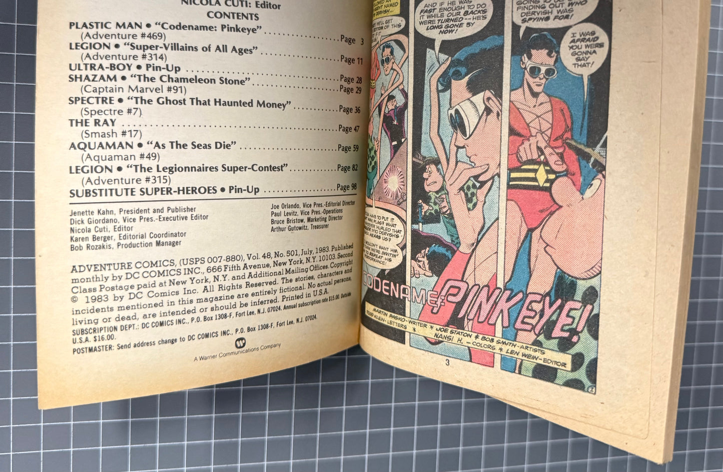 ADVENTURE COMICS #501 [DC COMICS] POCKET SIZE *HITLER/NAZI* 1983 FN/VF