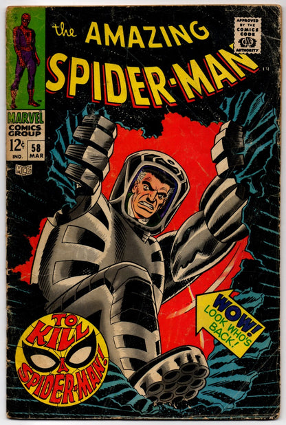 THE AMAZING SPIDER-MAN #58 (MARVEL) COMIC 1968 *JOHN ROMITA SR.* GD+