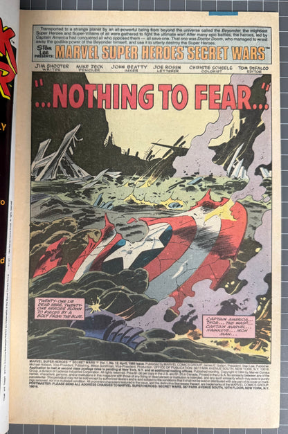🔑 MARVEL SUPER-HEROES SECRET WARS #12 [MARVEL COMICS] DIRECT *FINAL ISSUE* 1985 FN+