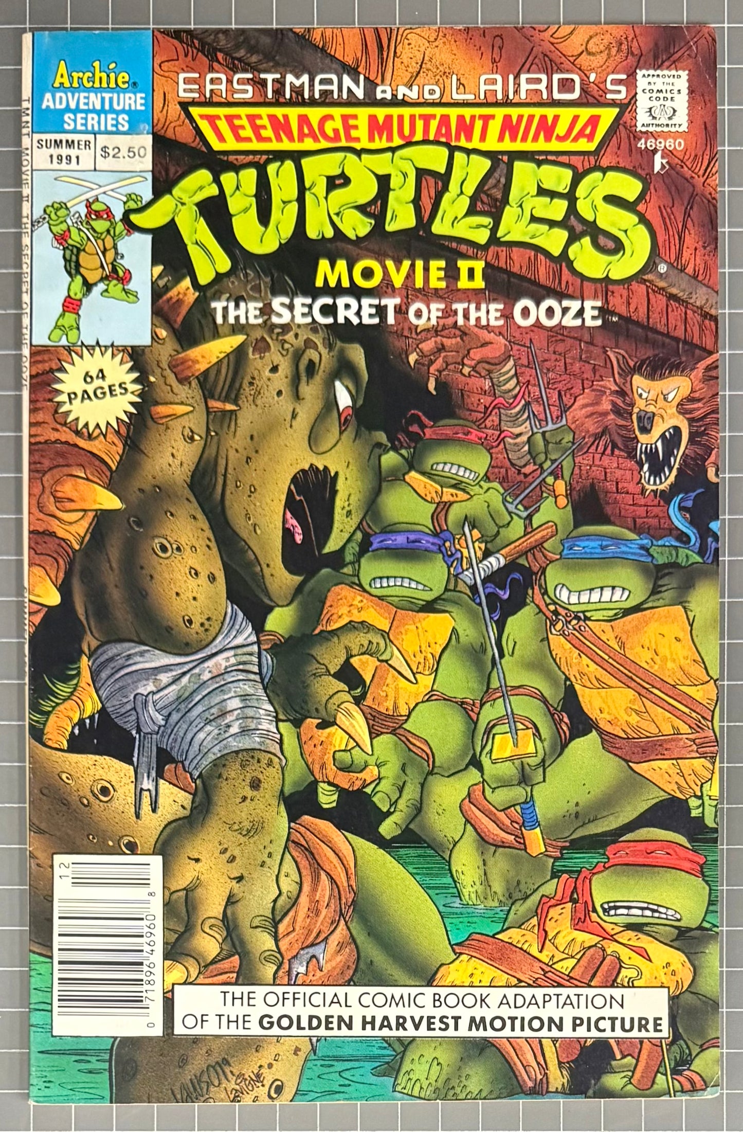 TEENAGE MUTANT NINJA TURTLES MOVIE II THE SECRET OF THE OOZE [ARCHIE] 1991 FN/VF