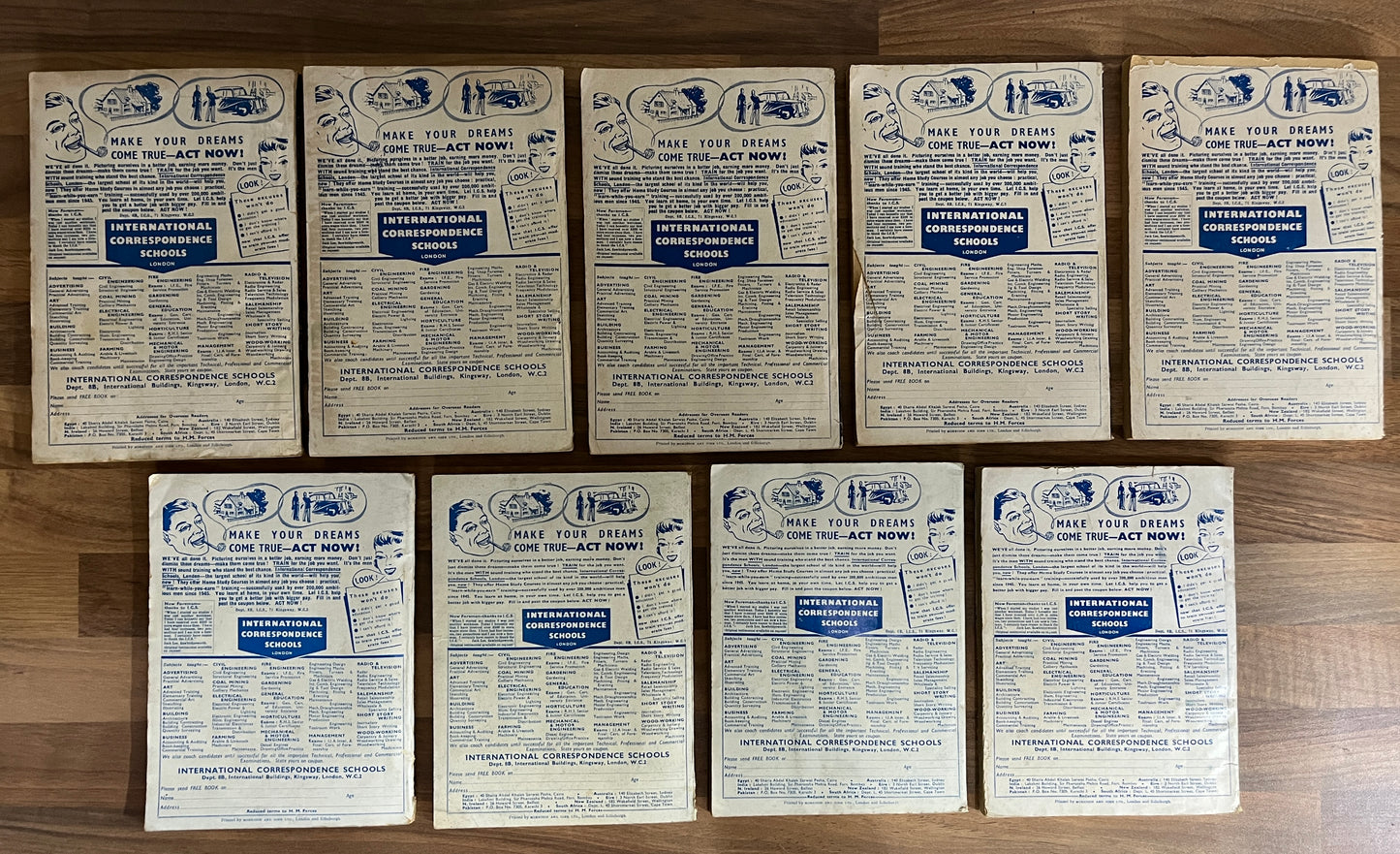Lot of 9 British Astounding Science Fiction Magazines 1955 Jan Feb Apr May Jun Aug Sep Oct Nov