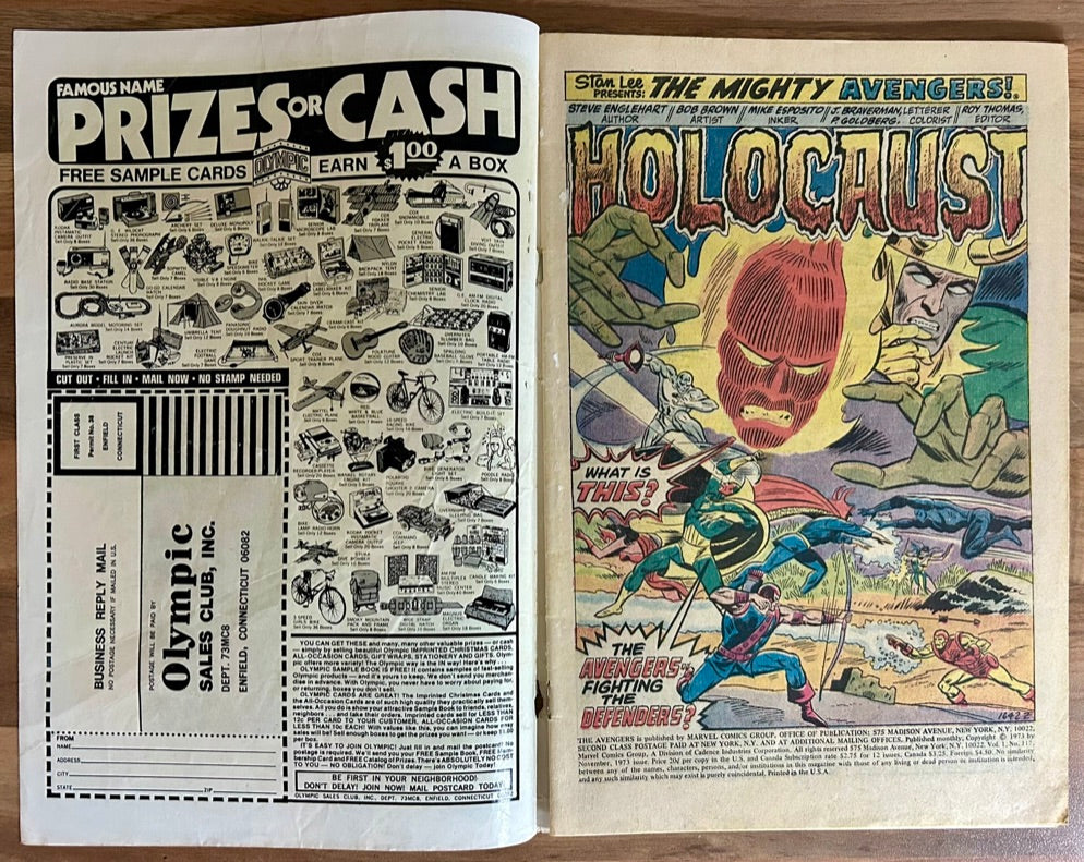 🔑 THE AVENGERS #117 [MARVEL COMIC] *AVENGERS/DEFENDERS WAR* 1973
