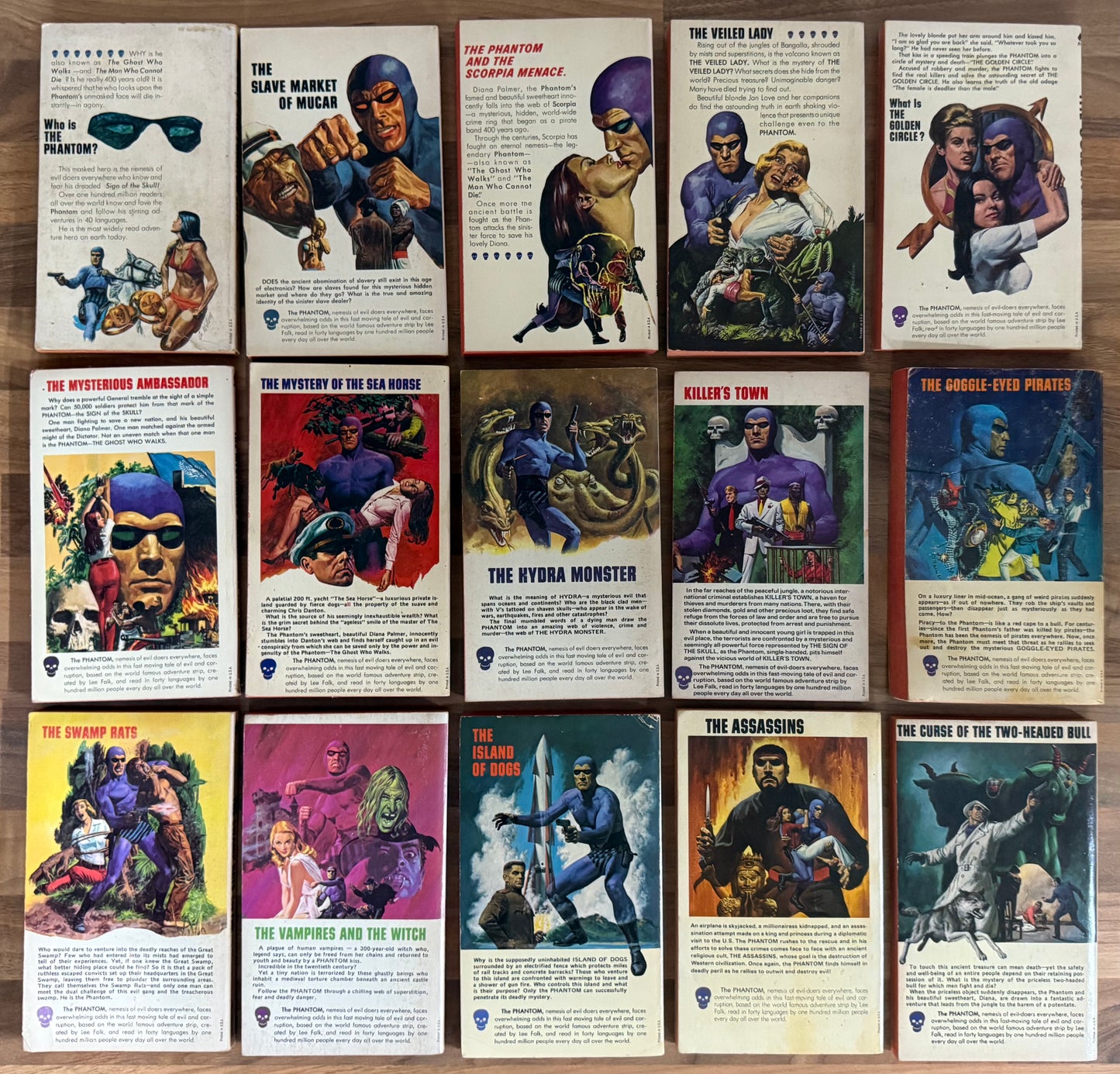 THE STORY OF THE PHANTOM BY LEE FALK #1-15 COMPLETE AVON PAPERBACK SET 1972-75