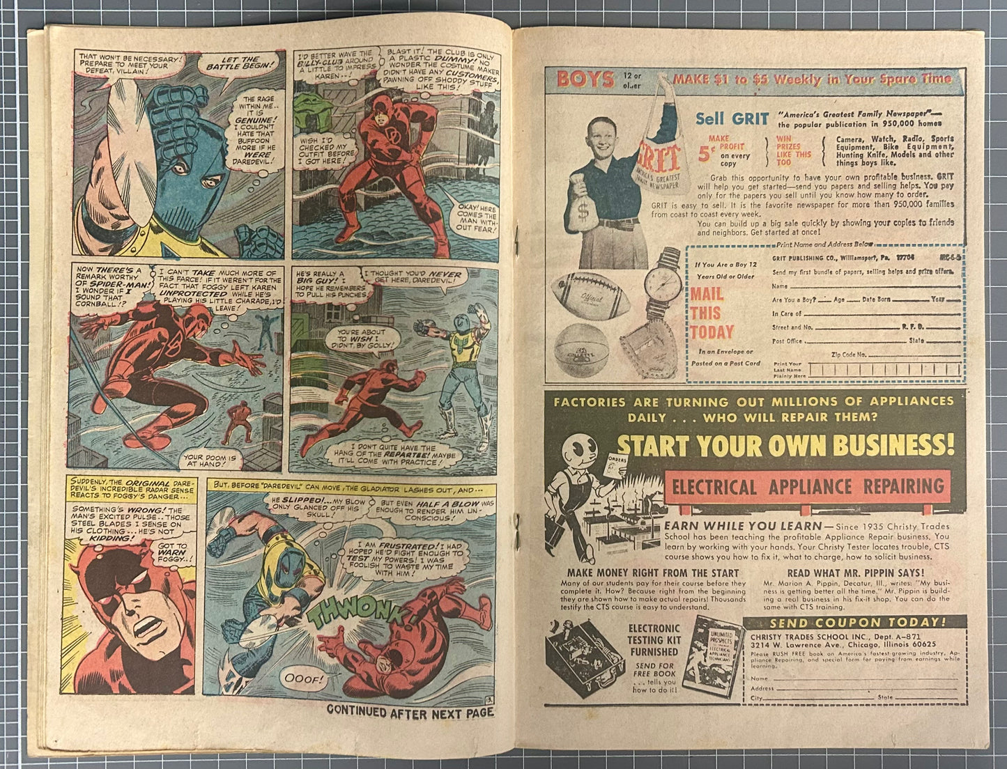 🔑  DAREDEVIL #18 [MARVEL COMICS] DIRECT *GLADIATOR DEBUT* 1966 GD/VG