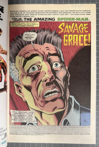 🔑 AMAZING SPIDER-MAN #363 [MARVEL COMICS] DIRECT *3RD APP. CARNAGE* 1992 VF