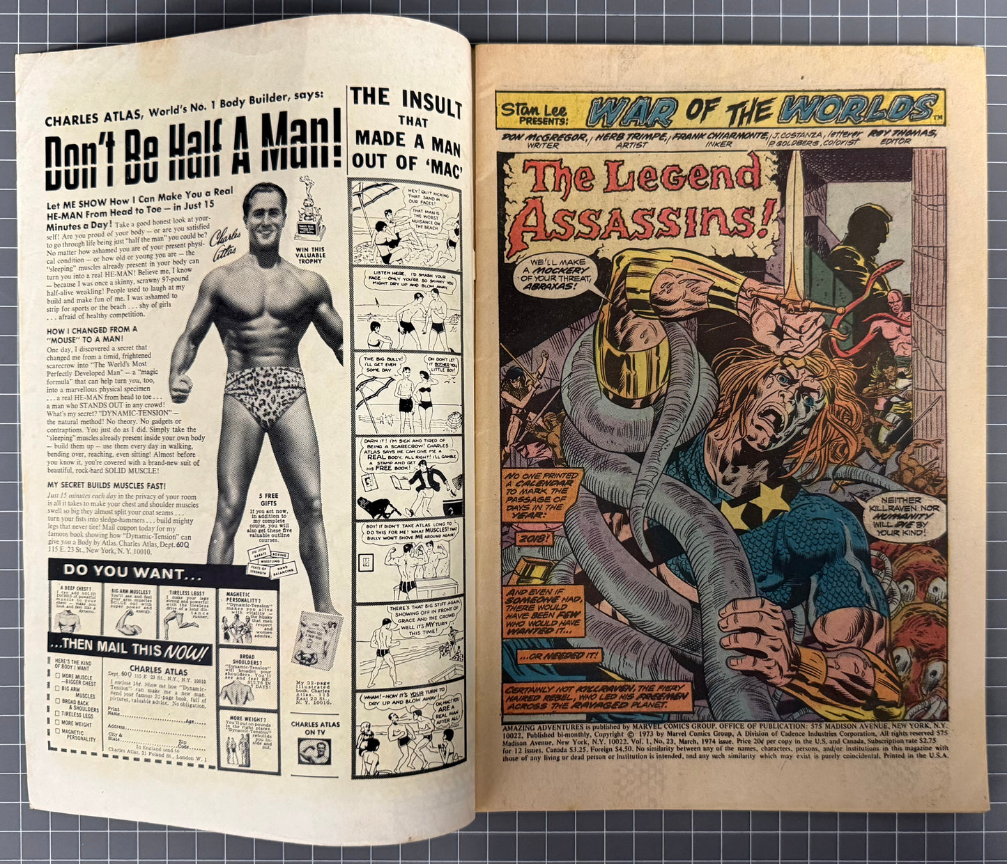 AMAZING ADVENTURES #23 [MARVEL COMICS] *WAR OF THE WORLDS* 1974 VG-