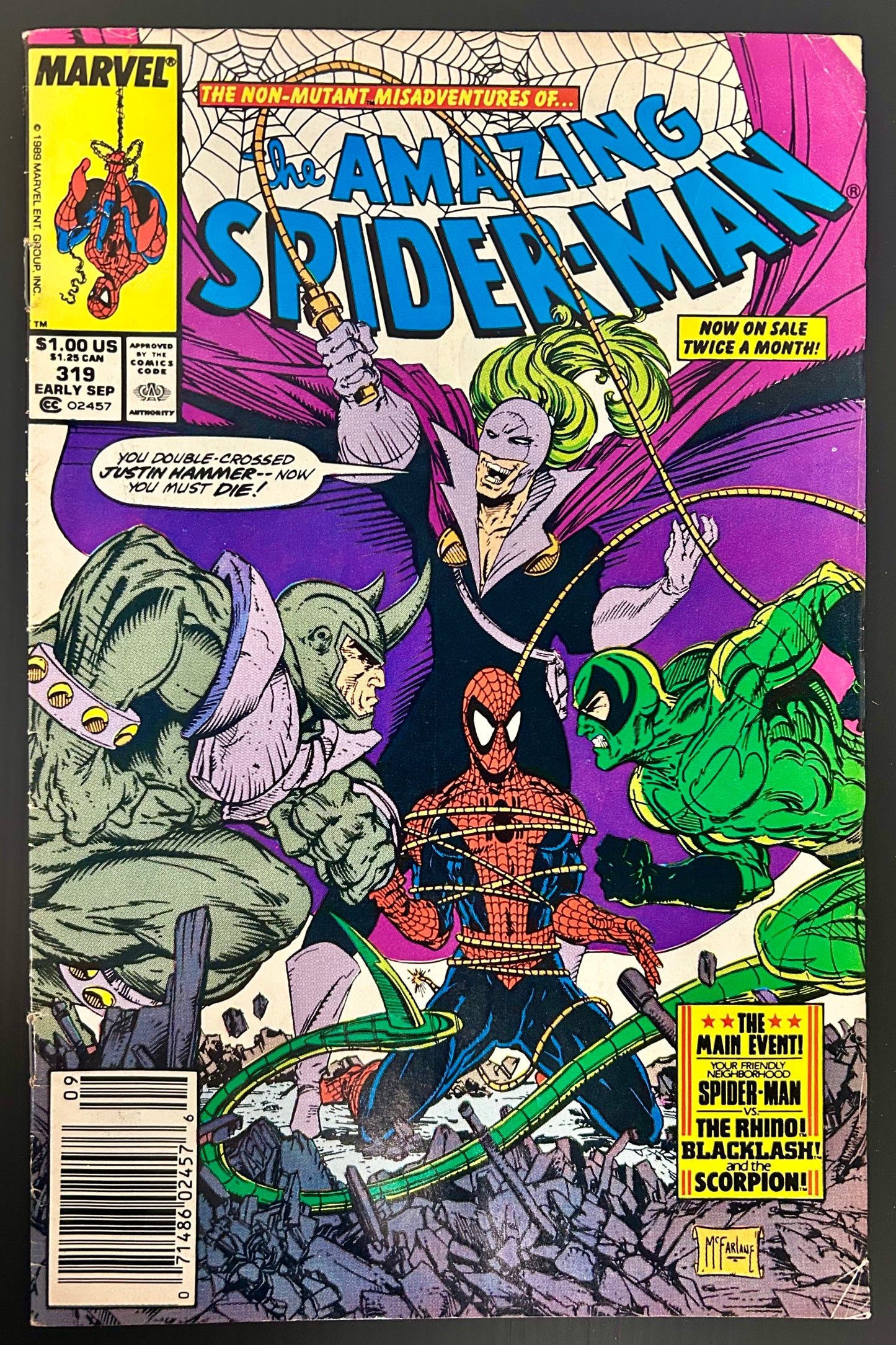 THE AMAZING SPIDER-MAN #319 [MARVEL COMICS] NEWSSTAND 1989 FN+