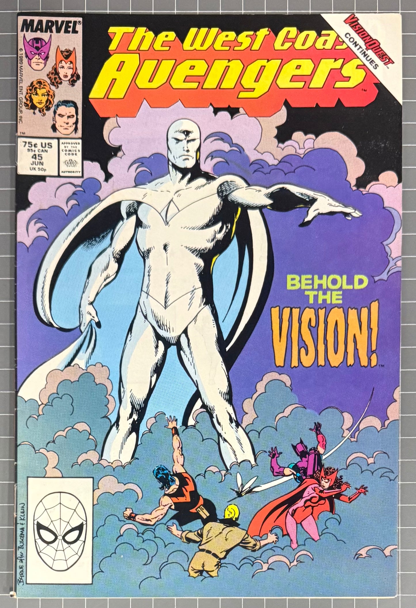 WEST COAST AVENGERS #45 [MARVEL COMICS] DIRECT 1989 FN/VF