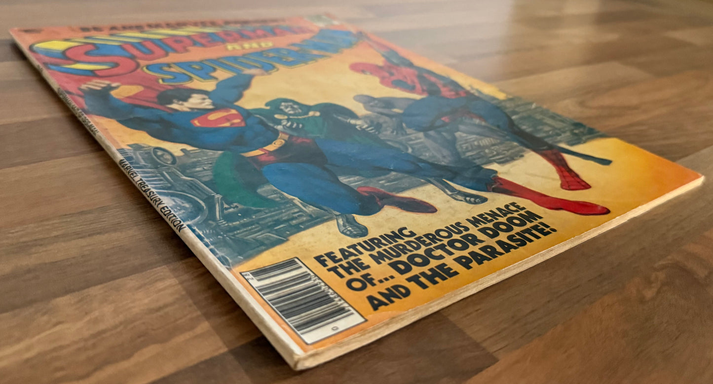 🔑 MARVEL TREASURY EDITION #28: SUPERMAN AND SPIDER-MAN [DC] COMIC 1981 VG+