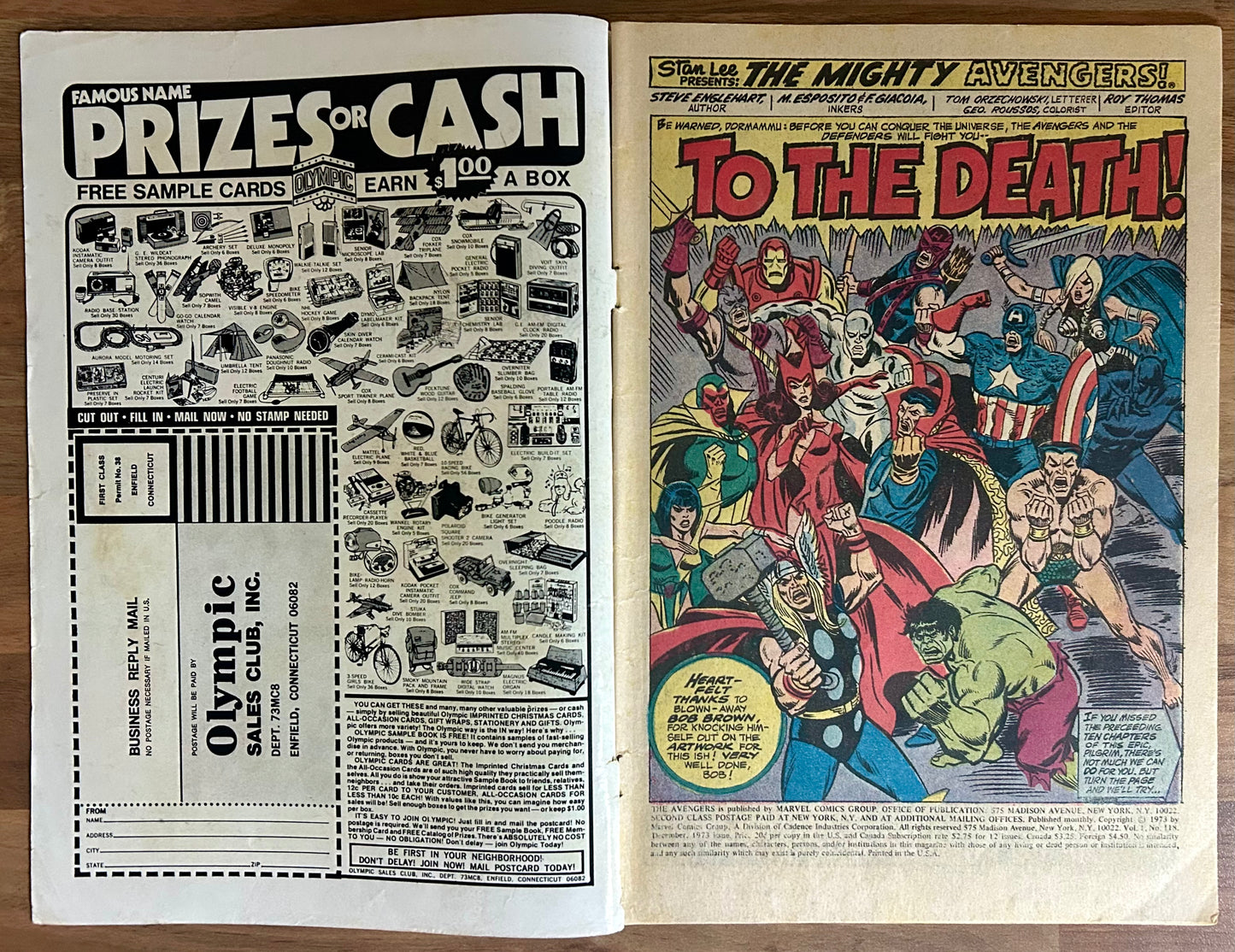 🔑 THE AVENGERS #118 [MARVEL COMICS] *AVENGERS/DEFENDERS WAR ENDS* 1973 GD/VG