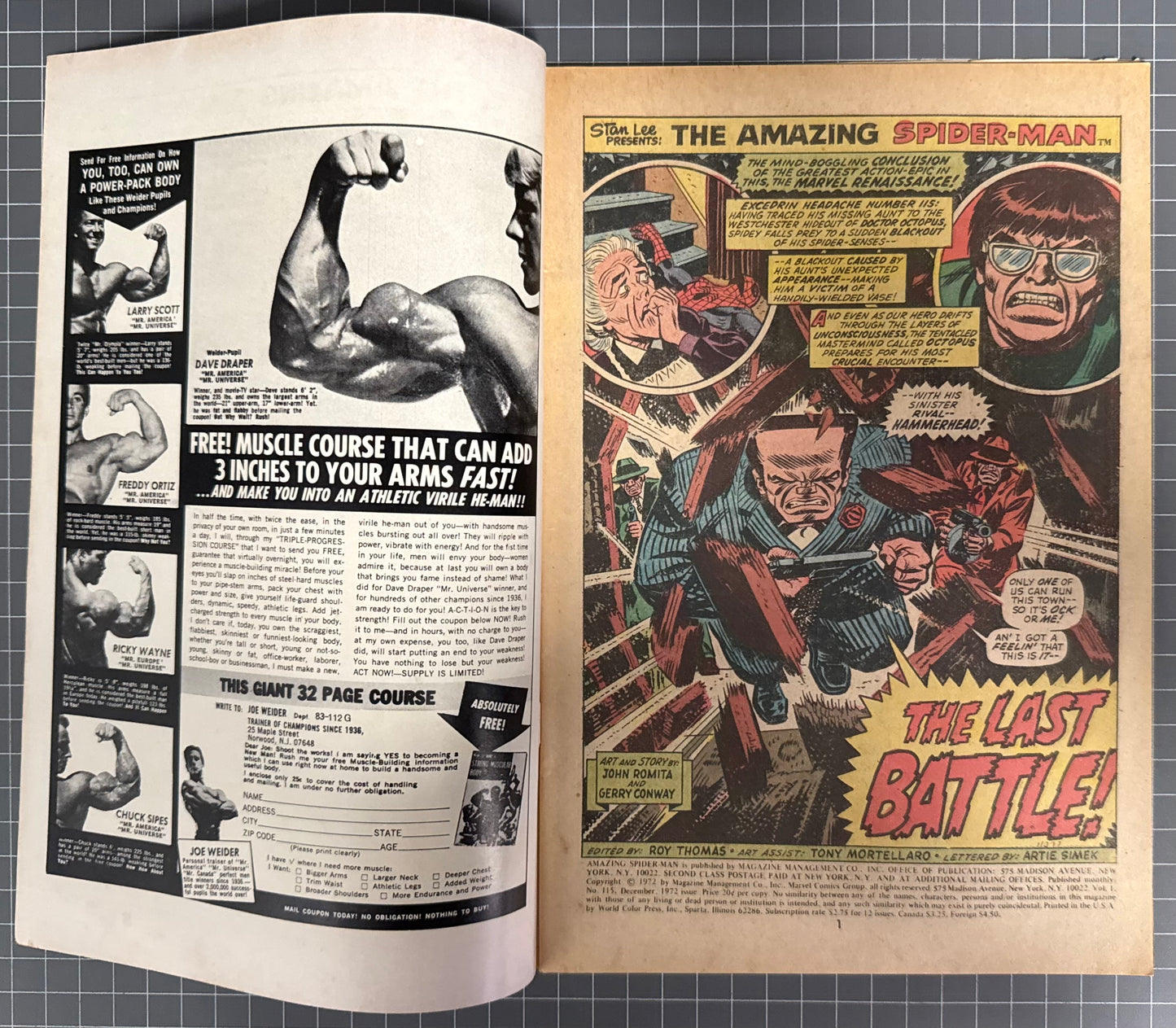 THE AMAZING SPIDER-MAN #115 [MARVEL COMICS] *JOHN ROMITA* 1972 FN+