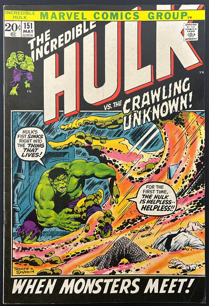 THE INCREDIBLE HULK #151 [MARVEL COMICS] DIRECT 1972 FN+