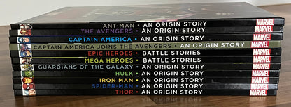 Assorted HCs Marvel An Origin Story, Battle, Choose 1 or more, Hulk, Spider-Man, Thor, Avengers