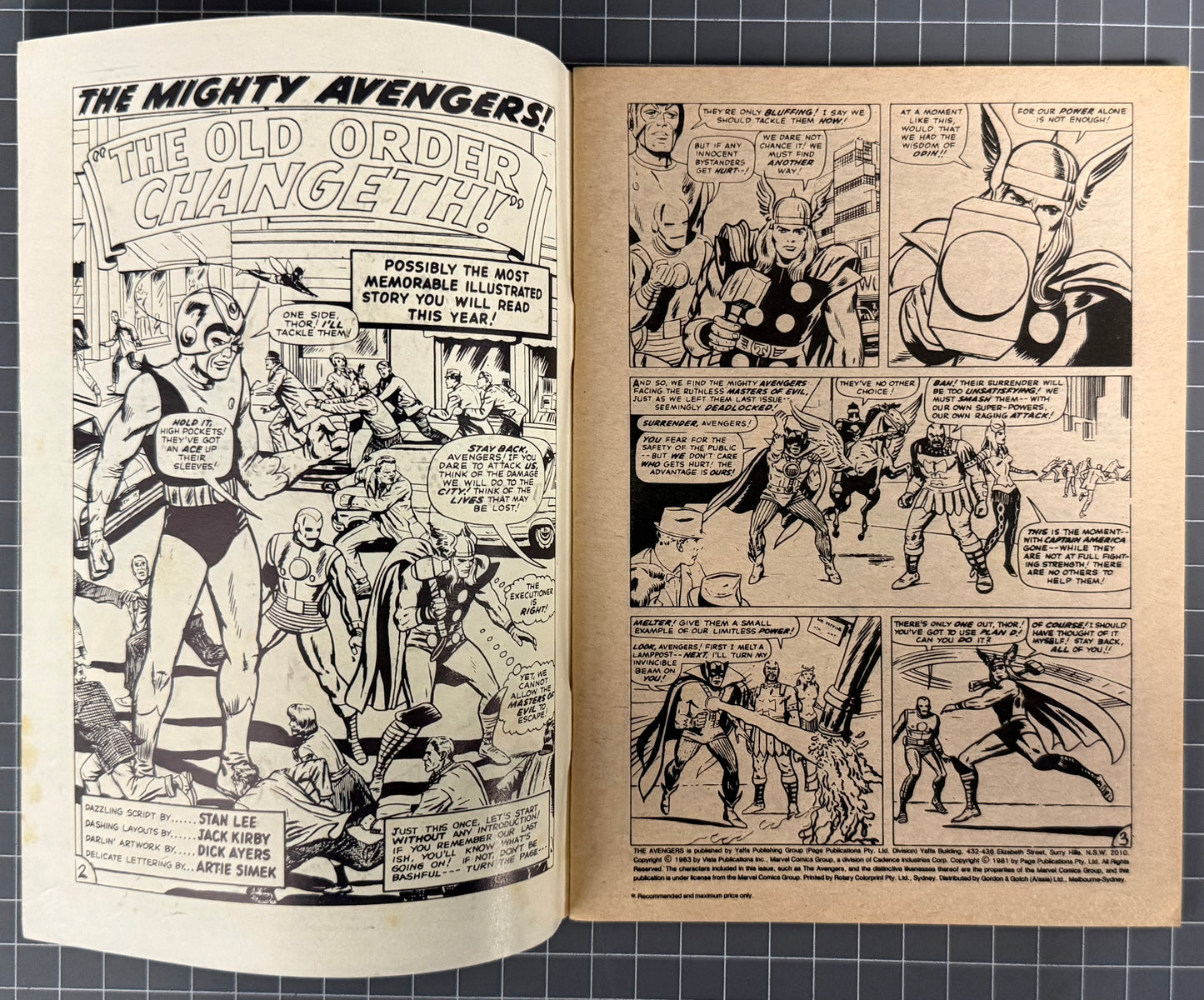 🔑 THE AVENGERS #6 [YAFFA PUBLISHING] AUSTRALIAN MARVEL DIGEST COMIC 1981