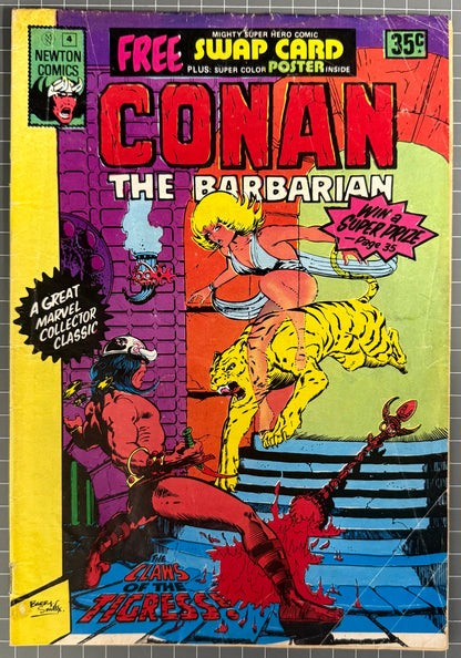 CONAN THE BARBARIAN #4 + POSTER [NEWTON COMICS] AUSTRALIAN MARVEL 1975