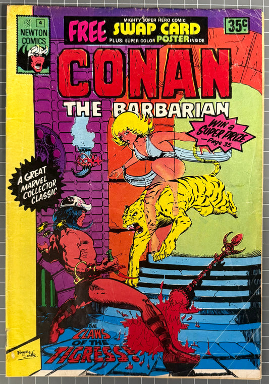 CONAN THE BARBARIAN #4 + POSTER [NEWTON COMICS] AUSTRALIAN MARVEL 1975