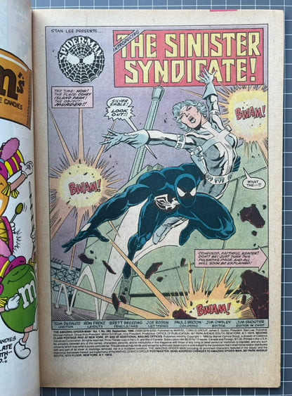 🔑 AMAZING SPIDER-MAN #280 [MARVEL COMICS] *1ST APP. SINISTER SYNDICATE* 1986 FN/VF