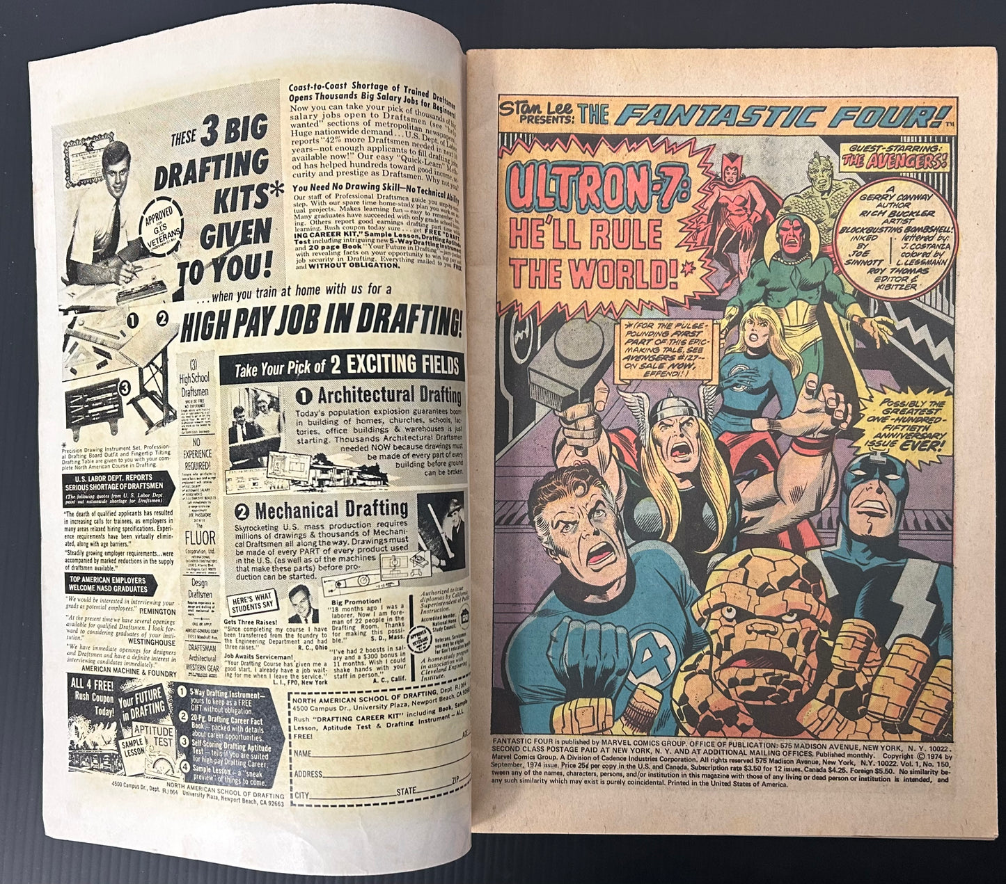 FANTASTIC FOUR #150 [MARVEL COMICS] DIRECT 1974 GD/VG