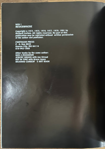 Den 1: Neverwhere Graphic Novel by Richard Corben, 1991 Mature Content