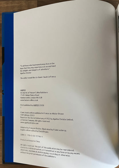 Agatha Christie: The Secret Adversary, Graphic Novel Adapted by Francois Riviere, Illus. Frank Leclercq