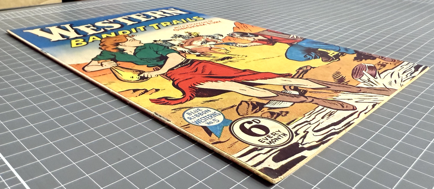 BLUE RIBBON WESTERNS: WESTERN BANDIT TRAILS #5 AUSTRALIAN ROSNOCK COMIC 1950