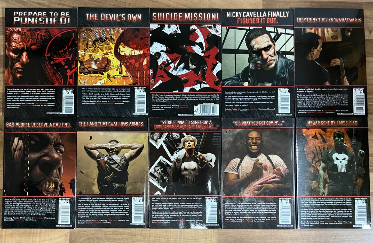 Marvel Max The Punisher Volume 1-10 Garth Ennis TPB Graphic Novel 1st Ed/1st Pr.