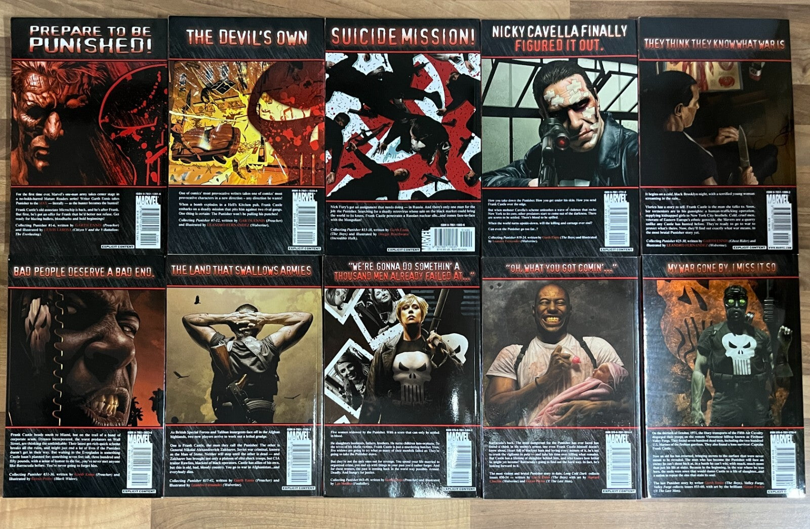 Marvel Max The Punisher Volume 1-10 Garth Ennis TPB Graphic Novel 1st Ed/1st Pr.