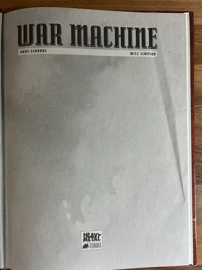WAR MACHINE DAVE GIBBONS & WILL SIMPSON 1993, 1ST EDITION HARDCOVER + ISBN ERROR
