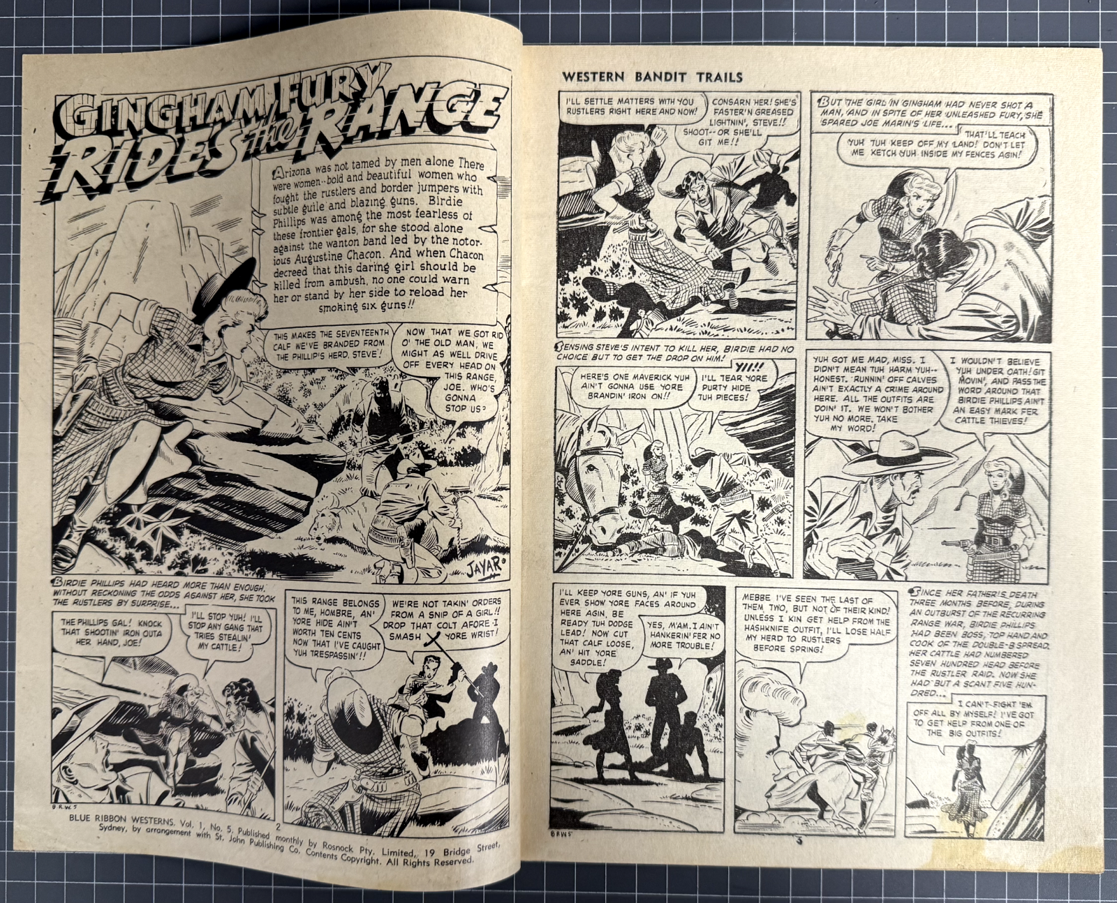 BLUE RIBBON WESTERNS: WESTERN BANDIT TRAILS #5 AUSTRALIAN ROSNOCK COMIC 1950