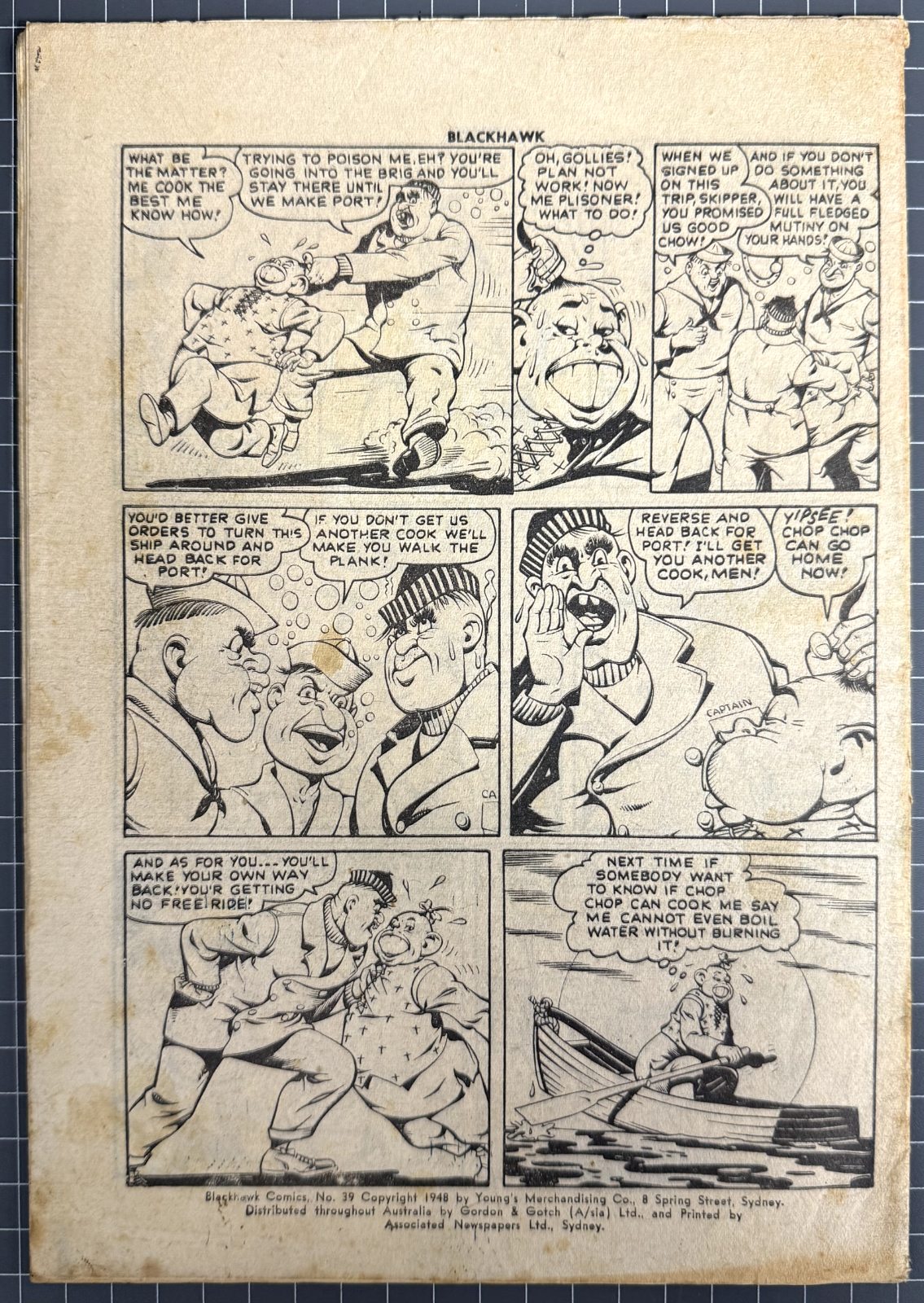 BLACKHAWK COMIC #39 YOUNG'S MERCHANDISING AUSTRALIAN COMIC PRE-DECIMAL 1952
