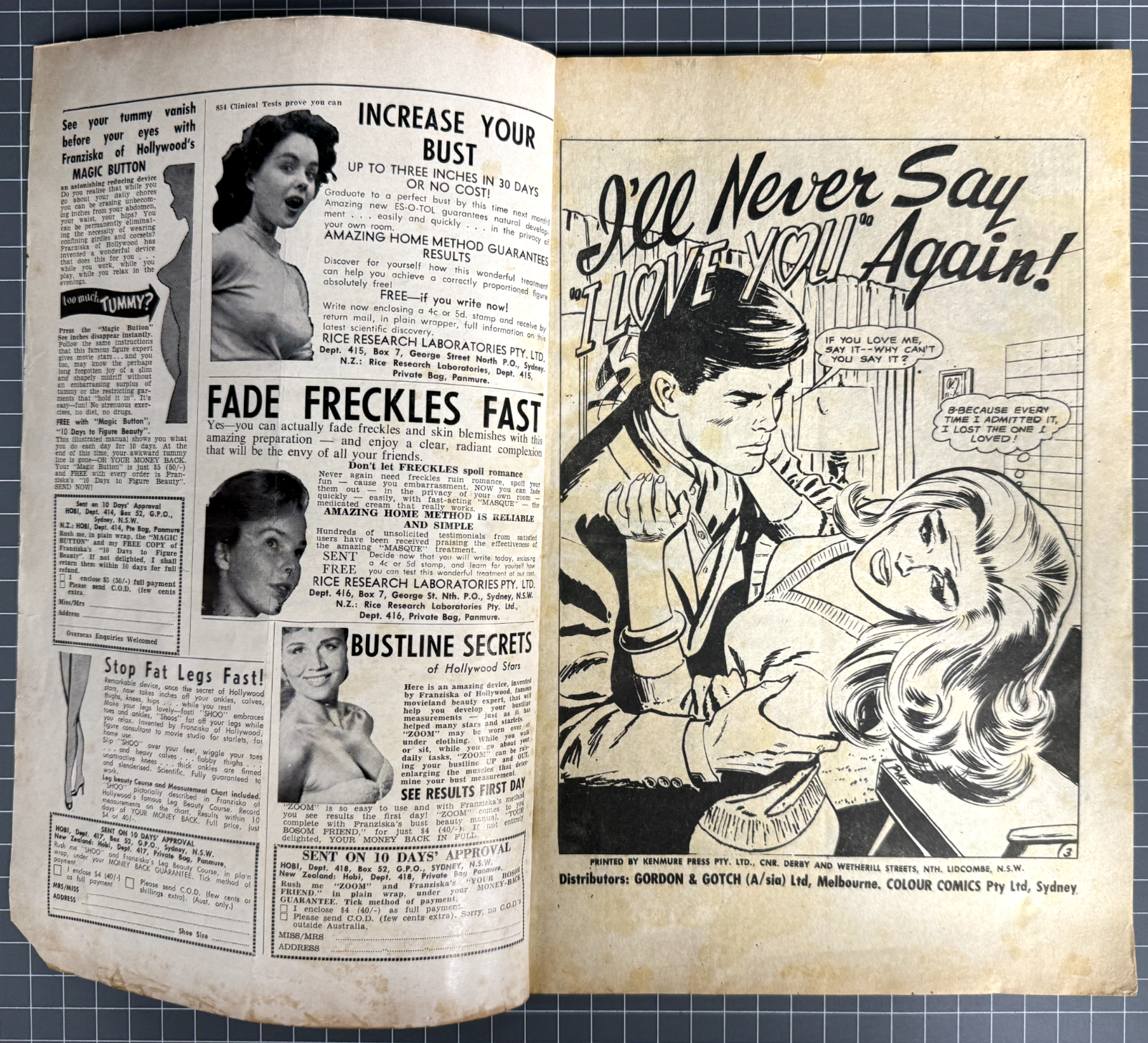 FALLING IN LOVE ROMANCES #45 COLOUR COMICS AUSTRALIAN PRE-DECIMAL 1968