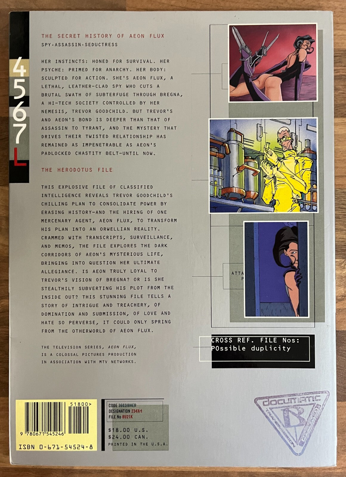 Aeon Flux: The Herodotus File by Mark Mars & Eric Singer 1st Ed./1st Printing