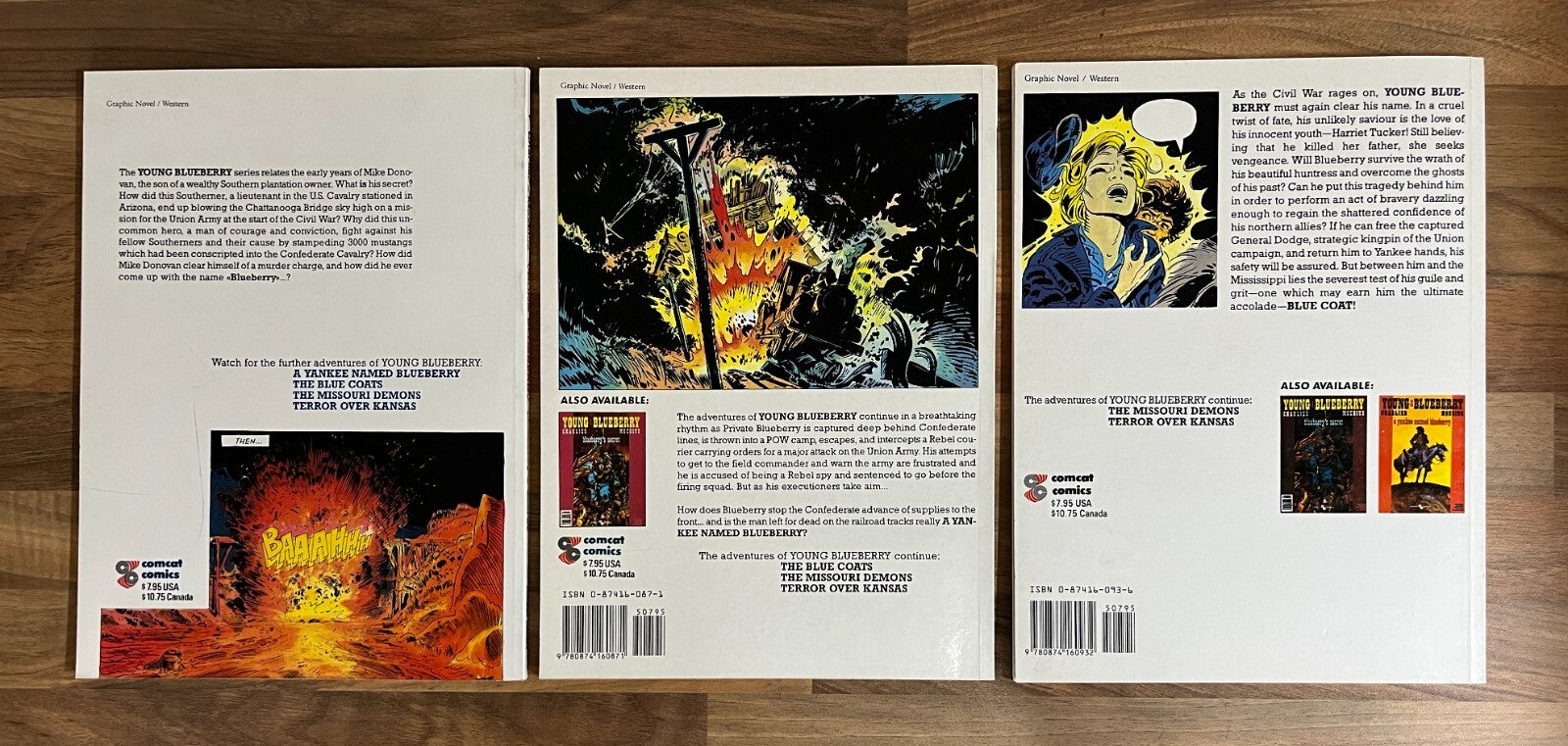 YOUNG BLUEBERRY VOL. 1-3,  SECRET,  YANKEE, BLUE COATS BY CHARLIER & MOEBIUS 1ST