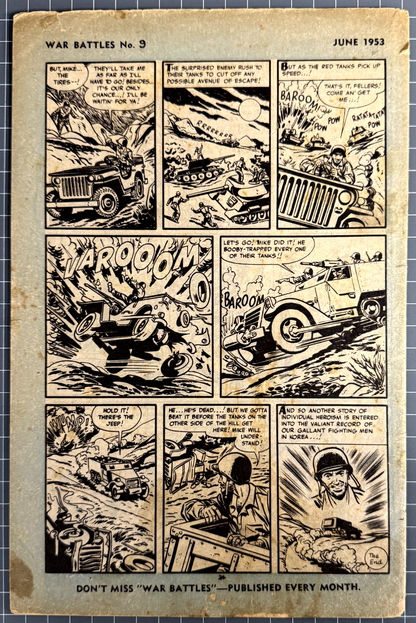 WAR BATTLES #9 RED CIRCLE PRESS AUSTRALIAN PRE-DECIMAL COMIC 1953