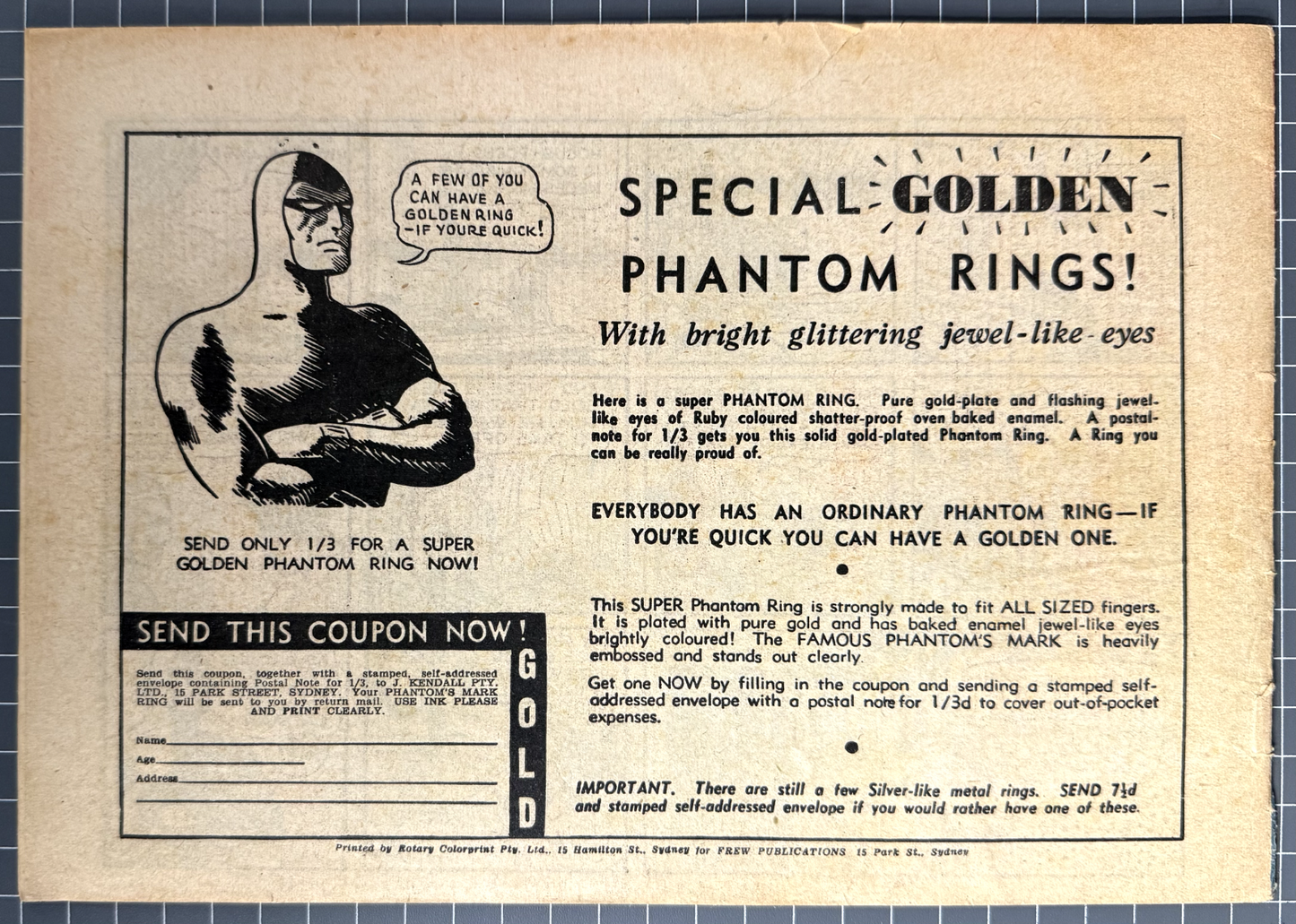 THE PHANTOM #41 FREW PUBLICATIONS *RARE* AUSTRALIAN COMIC 1952